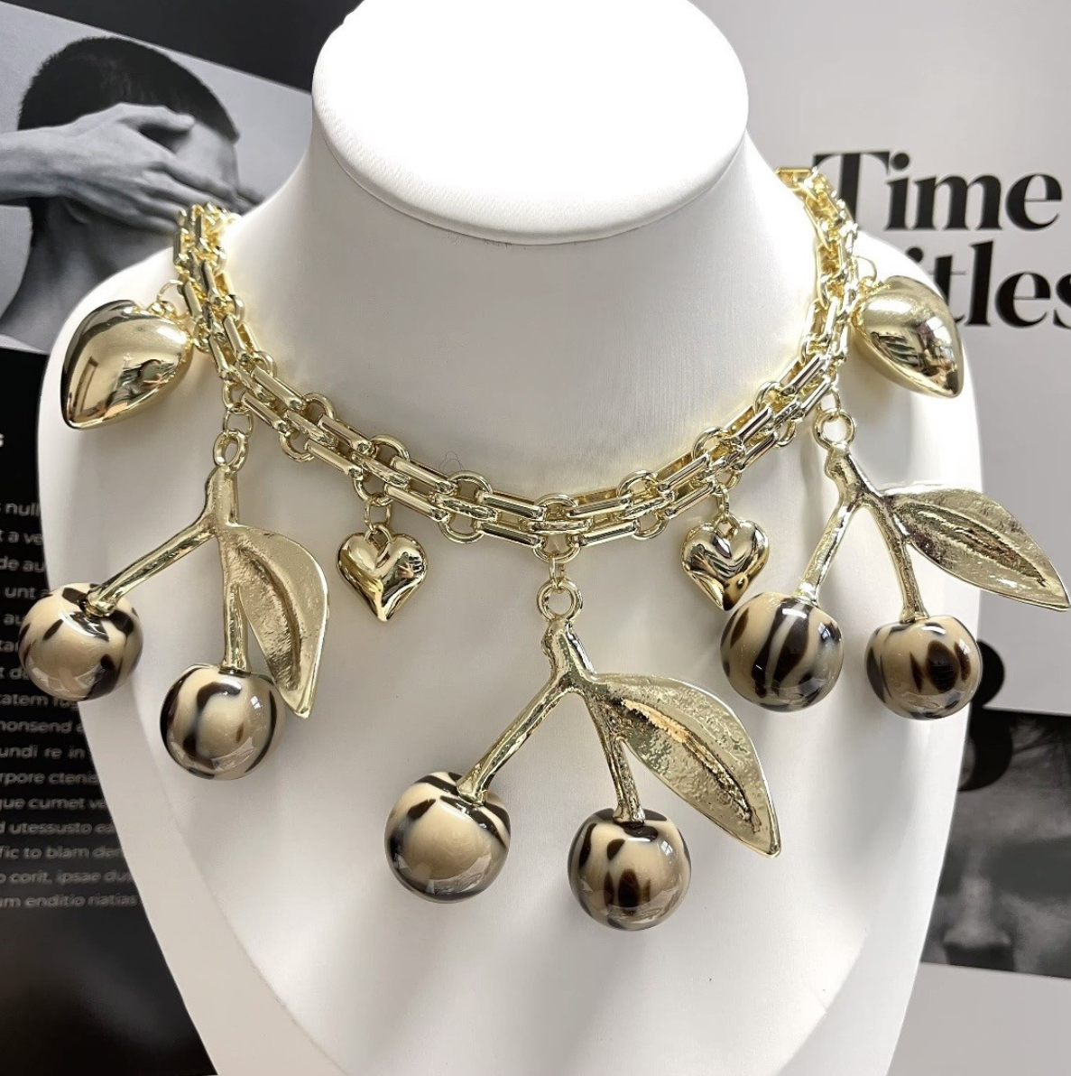 CHEETAH CHERRY NECKLACE