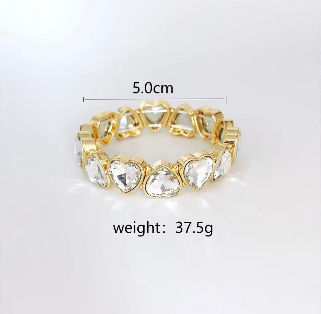CRYSTAL HEART ELASTIC BRACELET