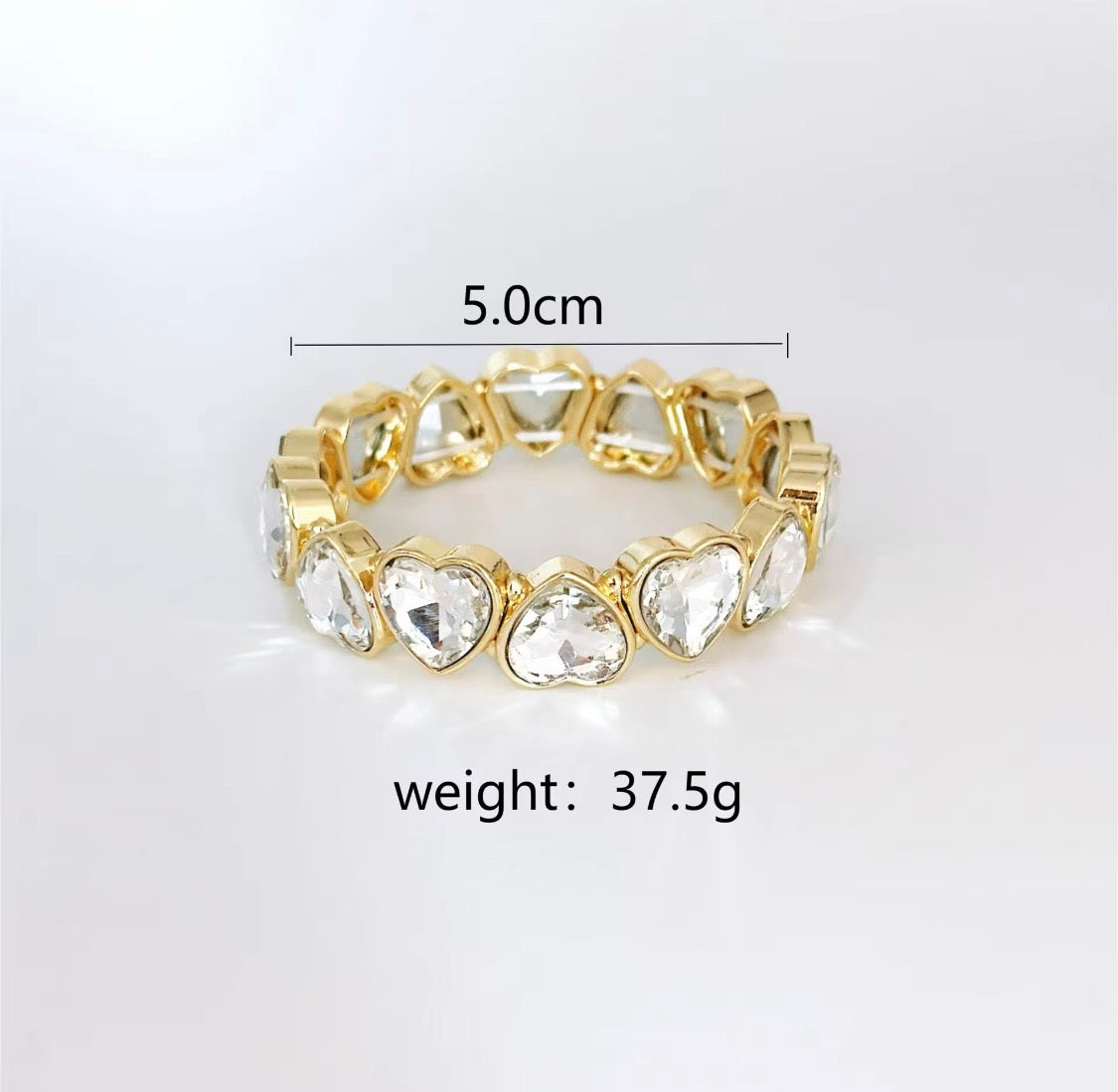 Crystal Elastic Heart Bracelet
