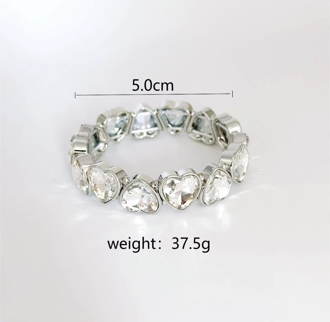 Crystal Elastic Heart Bracelet