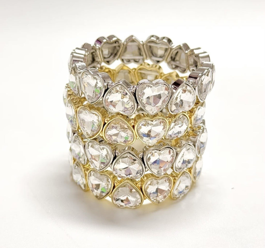 CRYSTAL HEART ELASTIC BRACELET