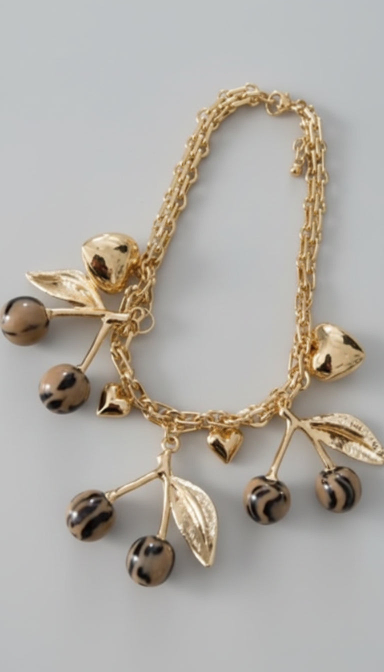 CHEETAH CHERRY NECKLACE